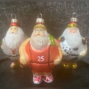 Sports Themed Glass Christmas Ornaments